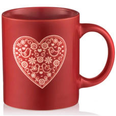 Чашка Ardesto Heart, 320мл, кераміка, червоний (AR3074R)