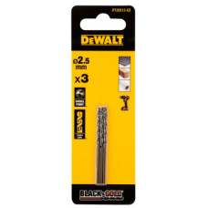 Сверло DeWALT по металлу Black & Gold,HSS-G, 2.5 х 57 х 30 мм, 3 шт. (DT20513)