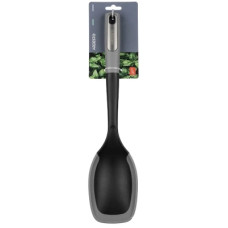 Ложка кухарська Ardesto Gemini, 34см, пластик, силікон, сіро-чорний (AR2125G)