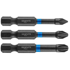 Набір біт Graphite ударні 3 од., 1/4", PZ1/2/3 x 50мм, сталь S2 (56H542)
