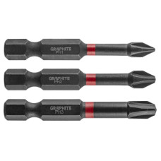 Набір біт Graphite ударні 3 од., 1/4", PH1/2/3 x 50мм, сталь S2 (56H543)