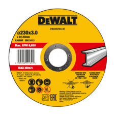 Круг відрізний DeWALT HIGH PERFORMANCE, сталь/труби та профілі/кольорові метали 230х3х22.23 мм (DWA4525IA)