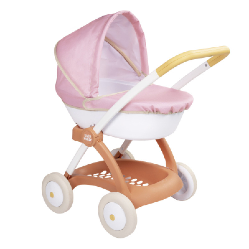 Коляска для кукол Smoby Baby Nurse Терракотовая пудра, люлька с корзиной, 18 мес + (7600254124)