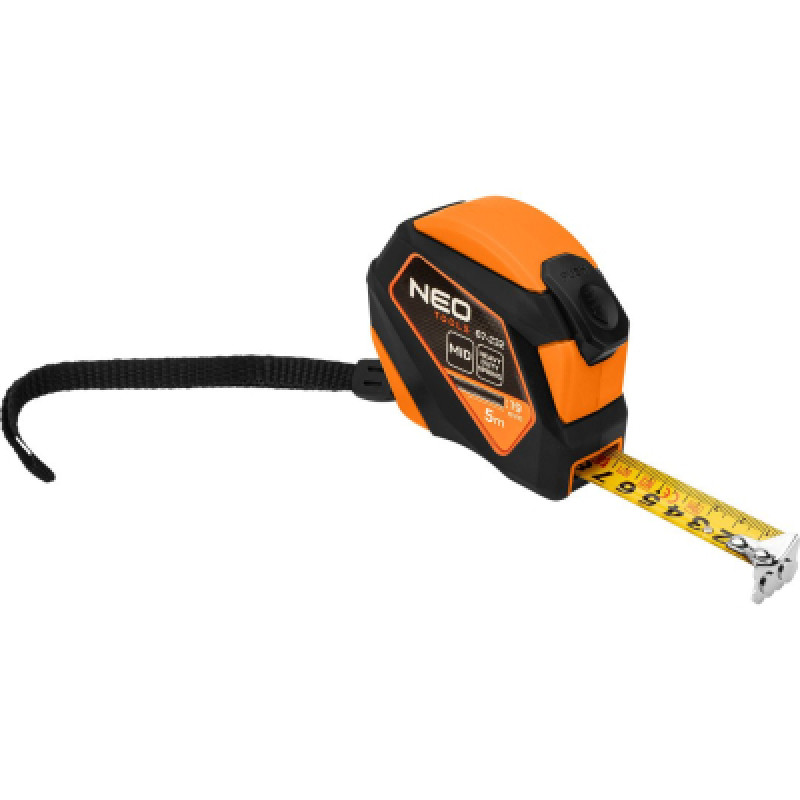 Рулетка Neo Tools 5мx19мм, с фиксатором сматывания, магнит (67-232)