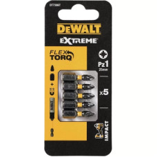 Набор бит DeWALT IMPACT TORSION, ударные, Pozidriv, Pz1, L=25 мм, 5 шт (DT7386T)