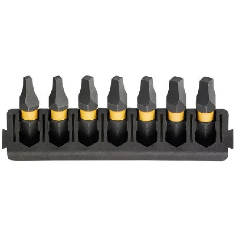 Набор бит DeWALT в касете для Tough Case, FlexTorq, L 25 мм, SQ1-2 шт, SQ2-3 шт, SQ3-2 шт (DT70815)