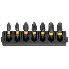 Набор бит DeWALT в касете для Tough Case, FlexTorq, L = 25 мм, Pz1 - 2 шт, Pz2 - 3 шт, Pz3 - 2 шт (DT70812)