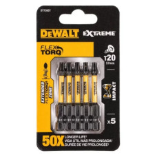 Набор бит DeWALT IMPACT TORSION, ударные, Torx, Т20, L=57 мм, 5 шт (DT7395T)