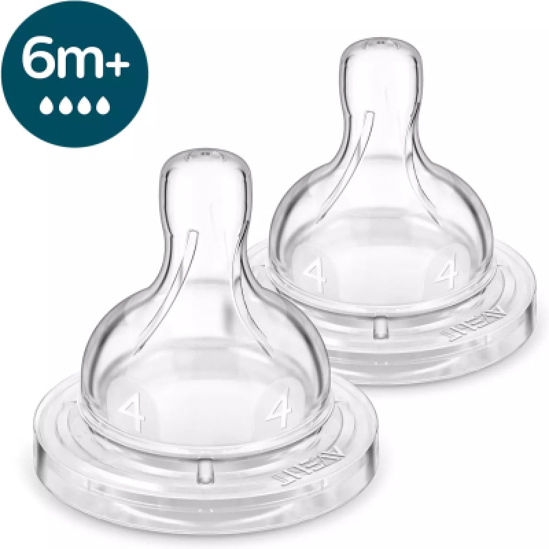 Соска Philips AVENT Анти-Колик, быстрый поток, от 6 мес. 2 шт (SCY764/02)