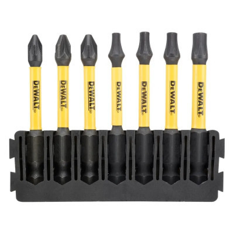 Набор бит DeWALT в касете для Tough Case, FlexTorq, L57 мм, Рz1, Рz2-2шт,T15,T20,T25,T30 (DT70823)