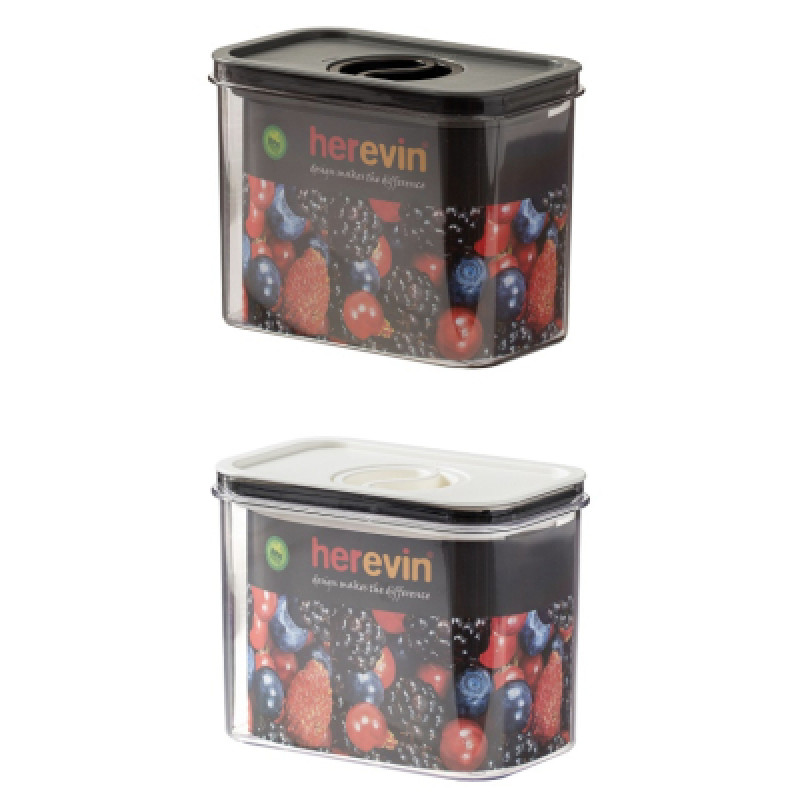 Пищевой контейнер Herevin Canister-Vacuum Lid-White-Black вакумна кришка 1.2 л (161179-000)