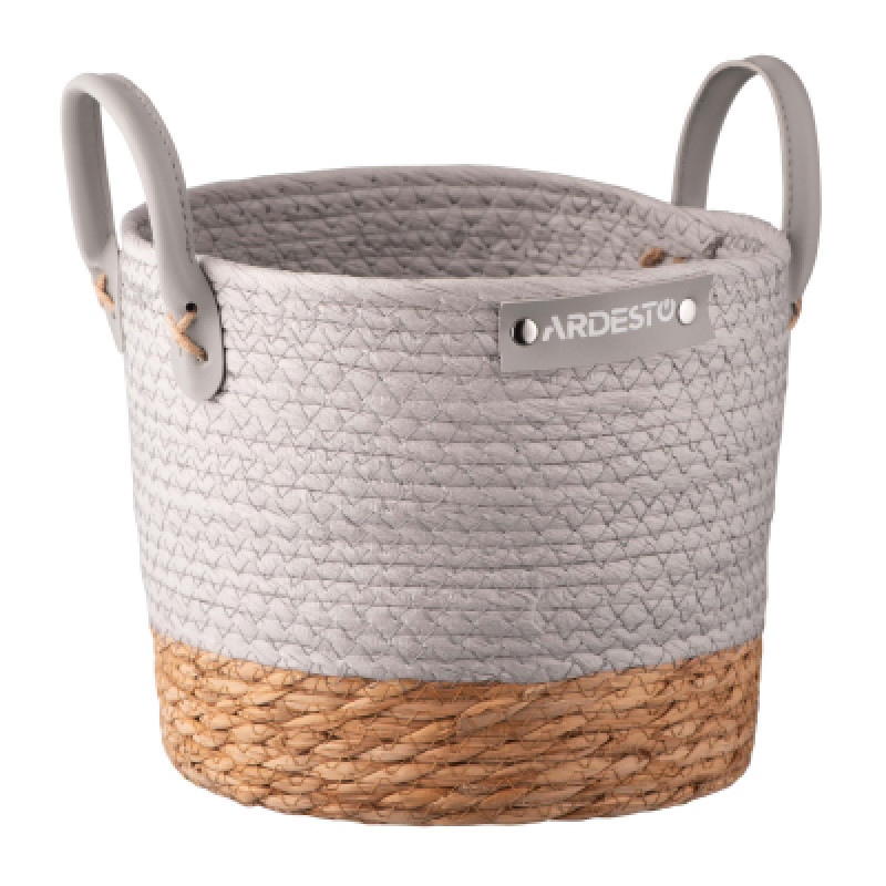 Корзина для хранения Ardesto Minimalism Бумажный шпагат Серая 6.9 л (ARHC2506RG)