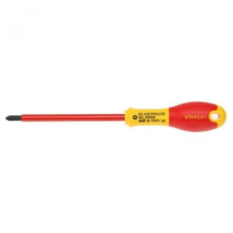 Отвертка Stanley FatMax VDE 1000V электрика PH2х125мм (0-65-416)
