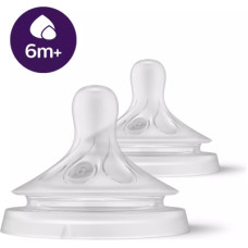 Соска Philips AVENT Natural силіконова, Природний потік, 6 міс+, 2 ш (SCY966/02)
