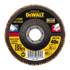Круг зачистной DeWALT лепестковый INOX Extreme, металл, 125x22.23 мм, G 40 мкм (DT30602)