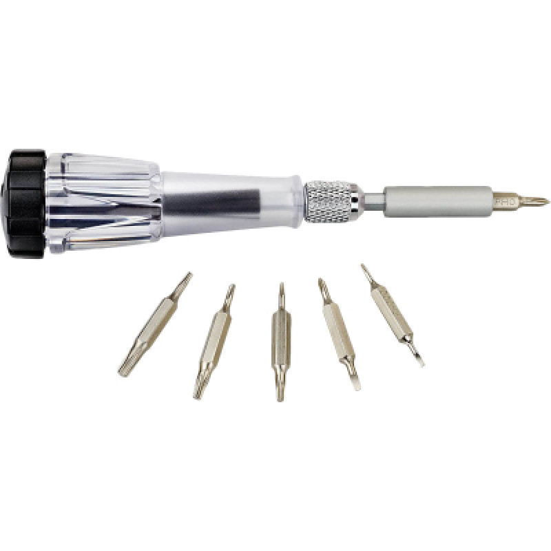Отвертка Black&Decker с битами PH000/SL1.5, PH00/SL2.0, PH0/SL2.5, T7, T15, T6, 7 шт, АВС пластик (A7197)