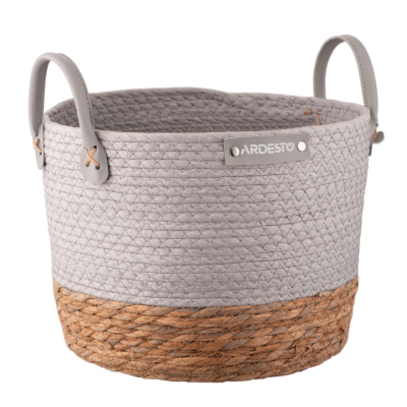 Корзина для хранения Ardesto Minimalism Бумажный шпагат Серая 12 л (ARHC2507RG)