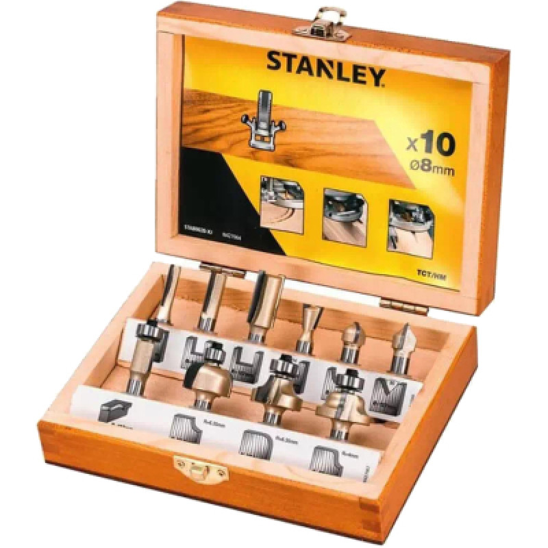 Набор фрез Stanley TCT 8 мм, 10 шт. (STA80020)