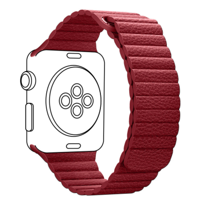 Ремешок для смарт-часов Armorstandart Leather Loop для Apple Watch 49/46/45/44/42 (Series 1-3) Red (ARM45824)