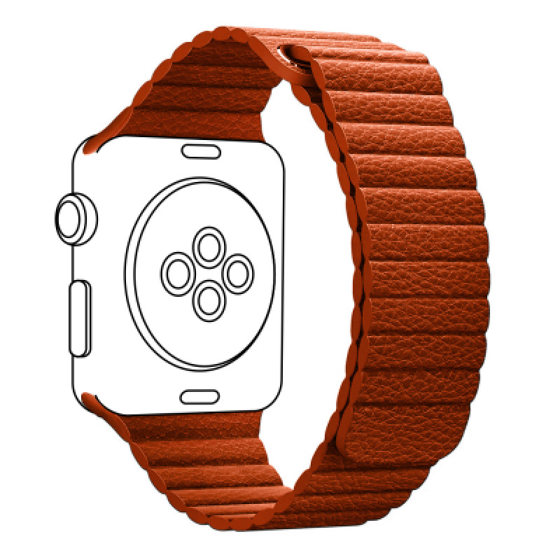 Ремешок для смарт-часов Armorstandart Leather Loop для Apple Watch 49/46/45/44/42 (Series 1-3) Orange (ARM57837)