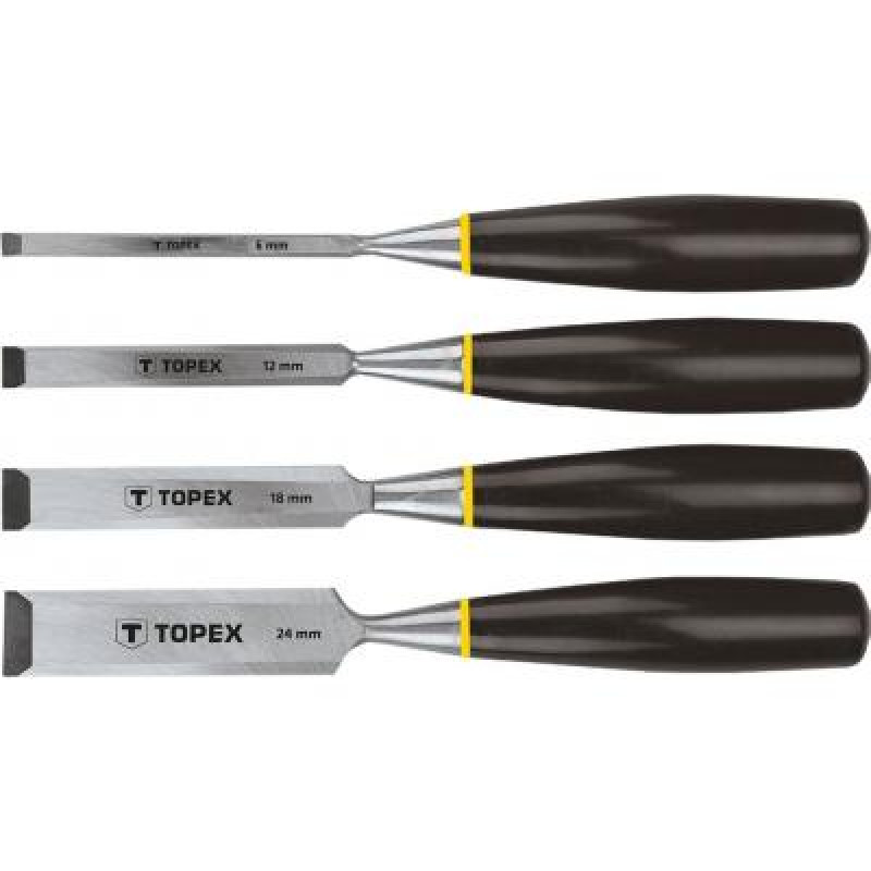 Набор инструментов Topex стамески 6-24 мм, набор 4 шт. (09A310)