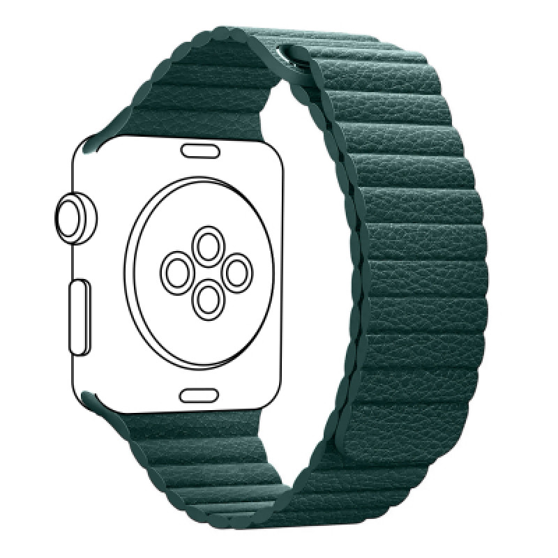 Ремешок для смарт-часов Armorstandart Leather Loop для Apple Watch 42 (Series 11-10)/41/40/38 Forest Green (ARM53317)