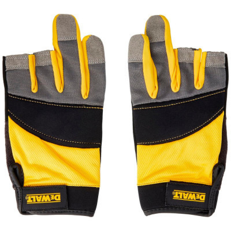 Защитные перчатки DeWALT частично открытые, разм. L/9, с накладками на ладони (DPG214L)
