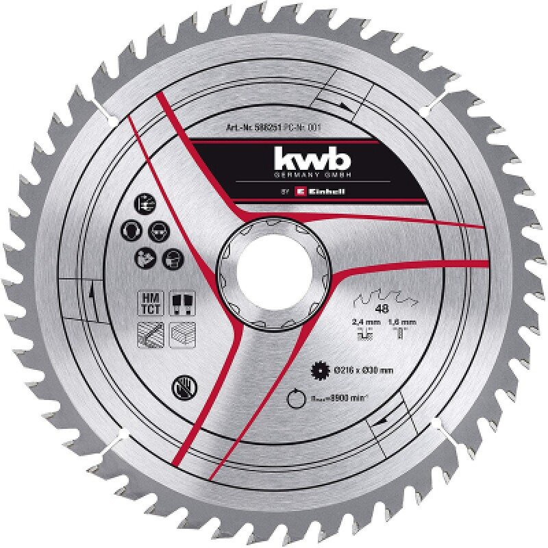 Диск пильный Einhell TCT KWB, 216х30 мм, 48 зуб. (588251)