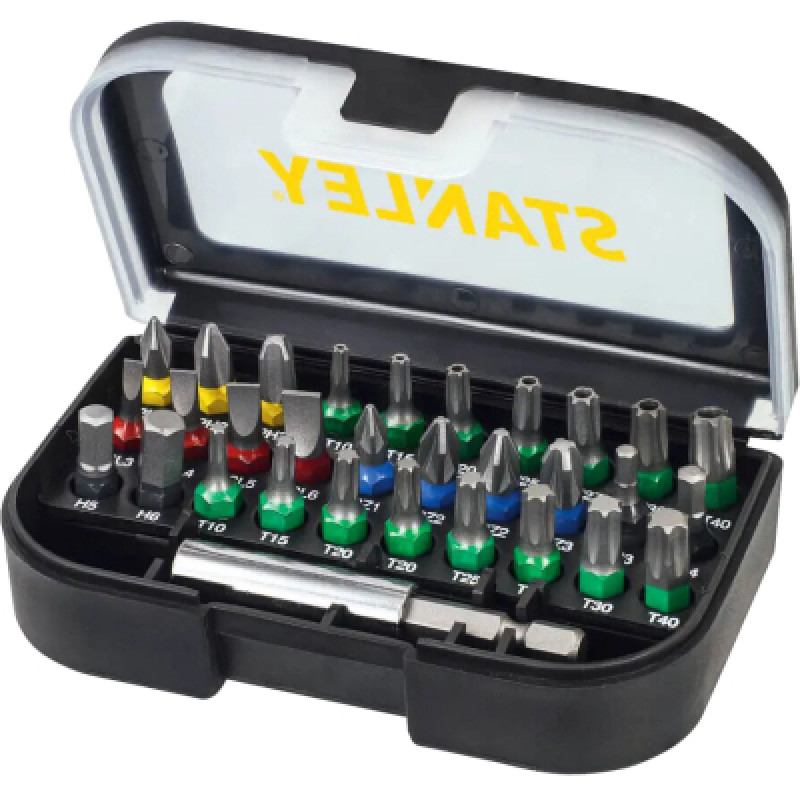 Набор бит Stanley Ph1,2,3 x1, Pz 1,3 x1, TH30, TH40, T25, L = 60 мм, 31 шт, кейс (STA60490)