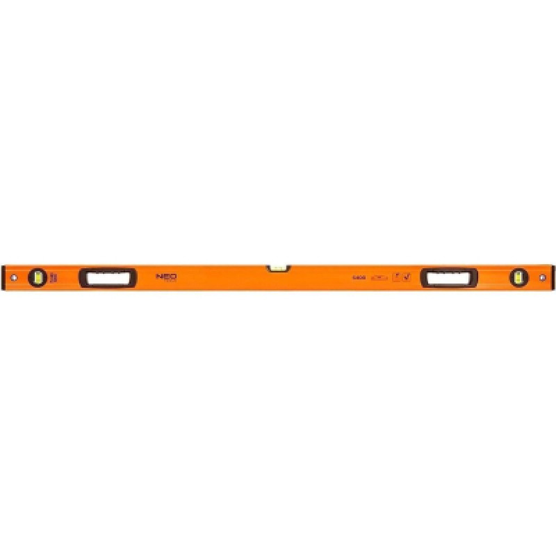 Уровень Neo Tools S 400 алюминиевый, 120 см, 3 капсулы, 2 отверстия для рук (71-145)
