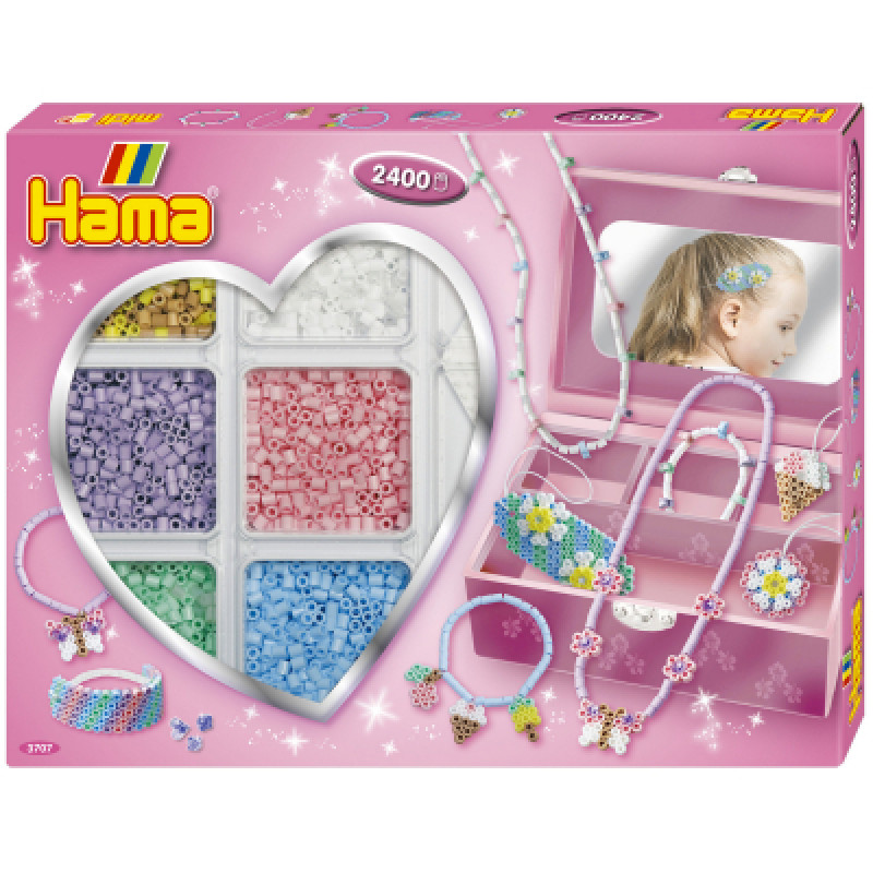 Набор для творчества Hama Термомозаика Модные украшения Цветы с шкатулкой (HM-3707)