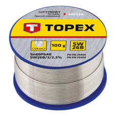 Припій для пайки Topex олов'яний 60%Sn, дрiт 1.5 мм,100 г (44E524)