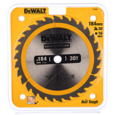 Диск пильний DeWALT СONSTRUCTION, 184 х 16 мм, 30 z, АТВ, 10 градусів (DT1940)