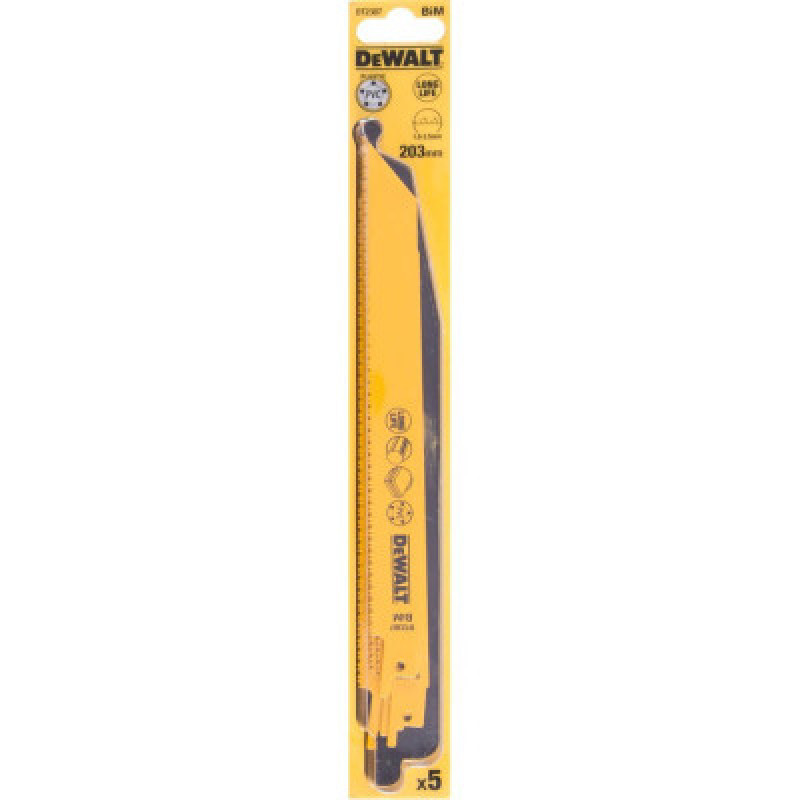 Полотно DeWALT биметаллическое, 203 мм, шаг зубьев 10-14 TPI, 5 шт (DT2387)