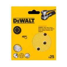 Наждачний папір DeWALT самоклеюча d=125мм, зерно 80, для ексцентрикових шліфувальних машин, 25шт. (DT3113XM)