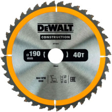 Диск пильний DeWALT СONSTRUCTION , 190 х 30 мм, 40 z, АТВ, 10 градусів (DT1945)