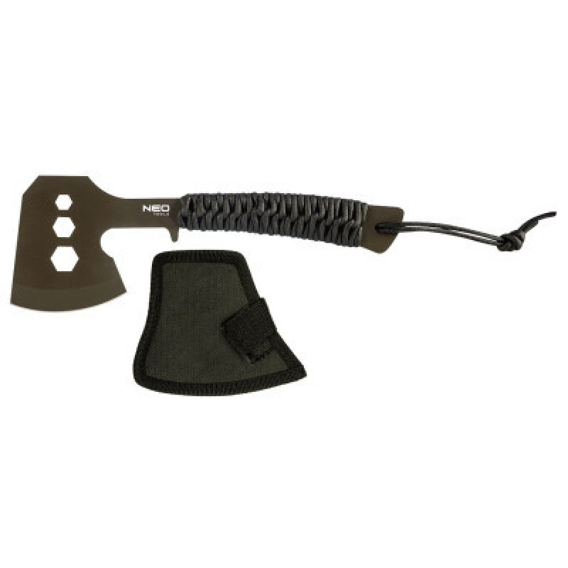 Топор Neo Tools 26см, лезвие 8см, 3Cr13, ручка из парокорда (63-118)