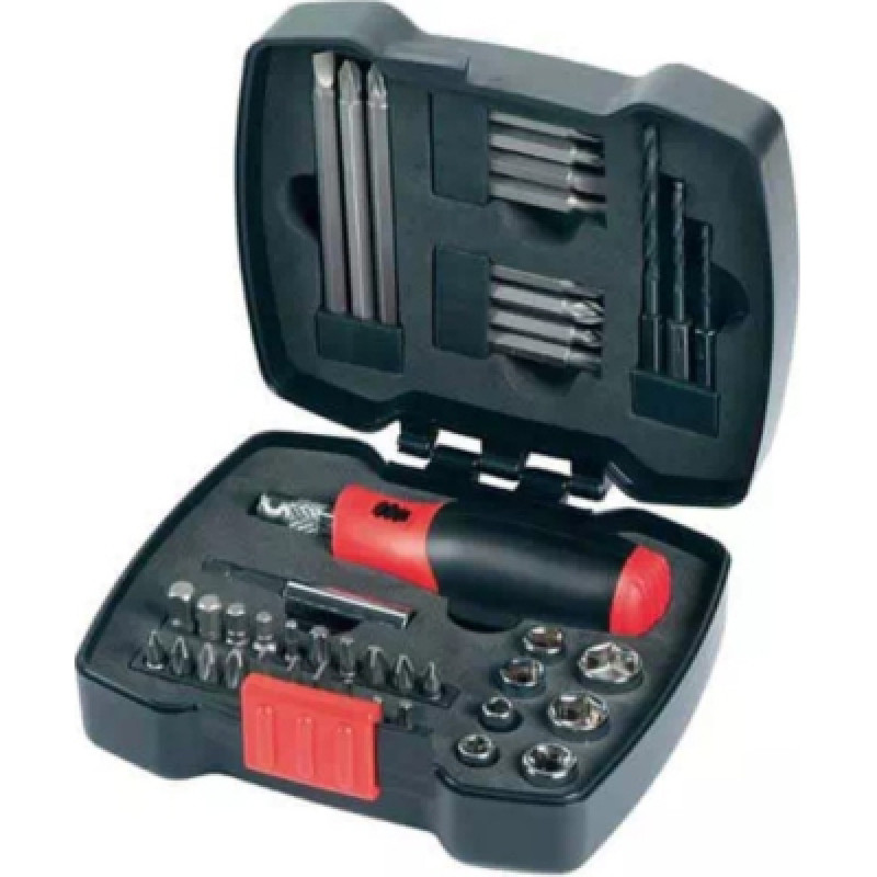 Отвертка Black&Decker с битами PZ1, PH2 x2, SL6, T30, Hx3, L= 25, 50 мм, 43 шт, кейс (A7175)