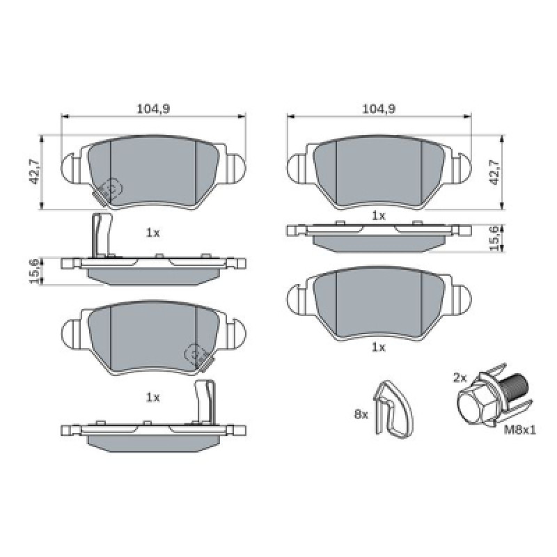 Тормозные колодки Bosch 0 986 494 014