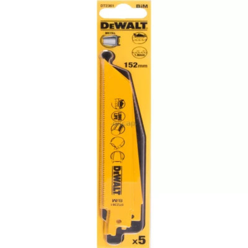 Полотно DeWALT пильное биметаллическое, быстрый пропил, 152 мм, 14 TPI, 5 шт (DT2361)