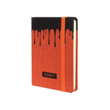 Книга записна Optima А6 HONEY тверда обкладинка текстиль, гумка, кремовий блок, лінія (O27192-03)