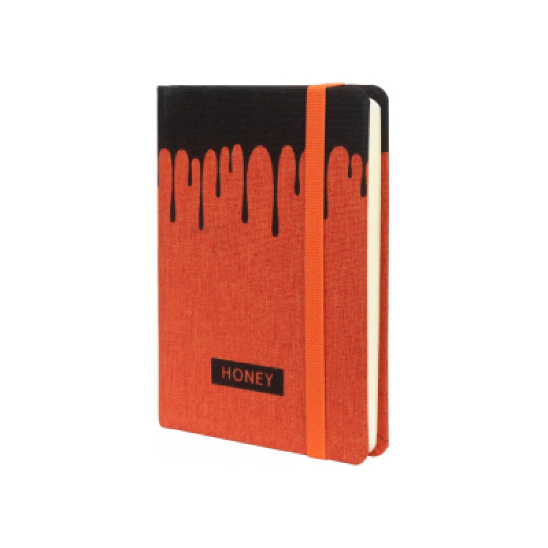 Книга записная Optima А6 HONEY твердая обложка текстиль, резинка, кремовый блок, линия (O27192-03)