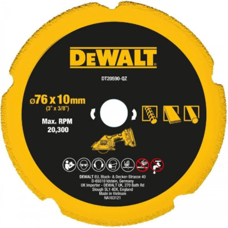 Диск пильный DeWALT универсальный 76 х 9,5 мм, 5z, FTG, 20 градусов (DT20590)