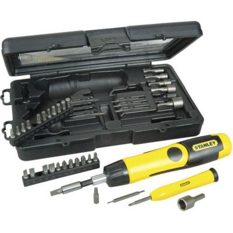 Набор отверток Stanley Pistol Grip Ratchet с храповым механ., 36 вставк. (0-63-038)