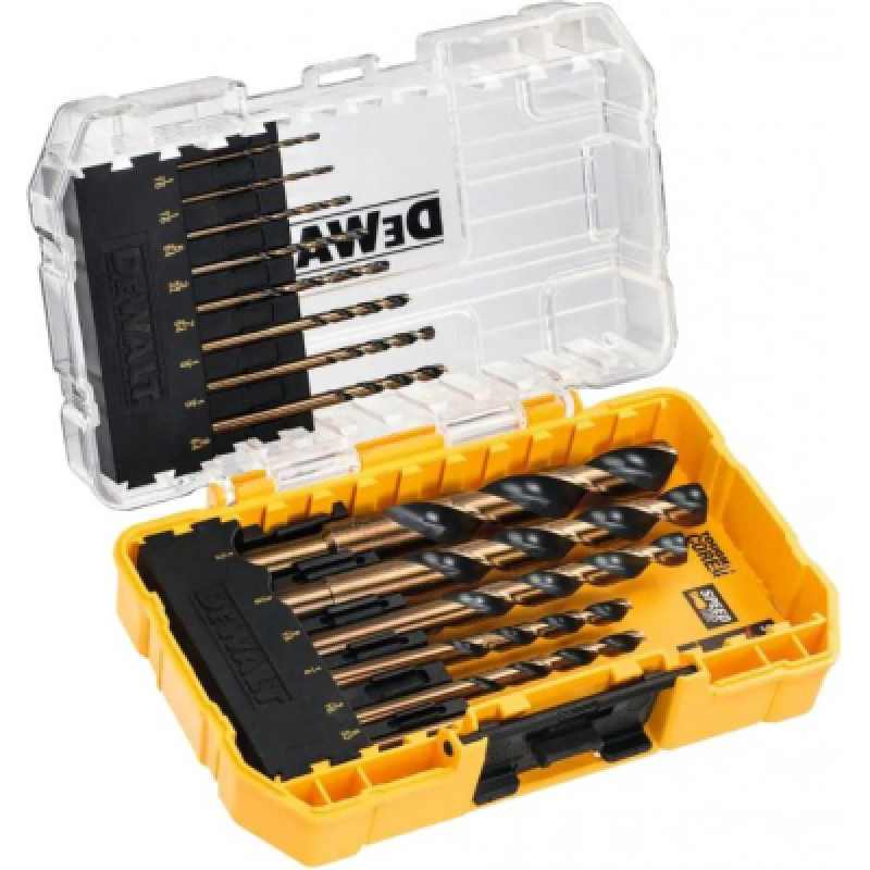 Набор сверл DeWALT по металлу Black&Gold HSS-G, 14 шт, кейс Tough Case (DT70727)