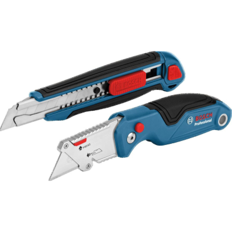 Нож монтажный Bosch набор 2 шт, складной трапециевидный, сегментированный (1.600.A01.6BM)