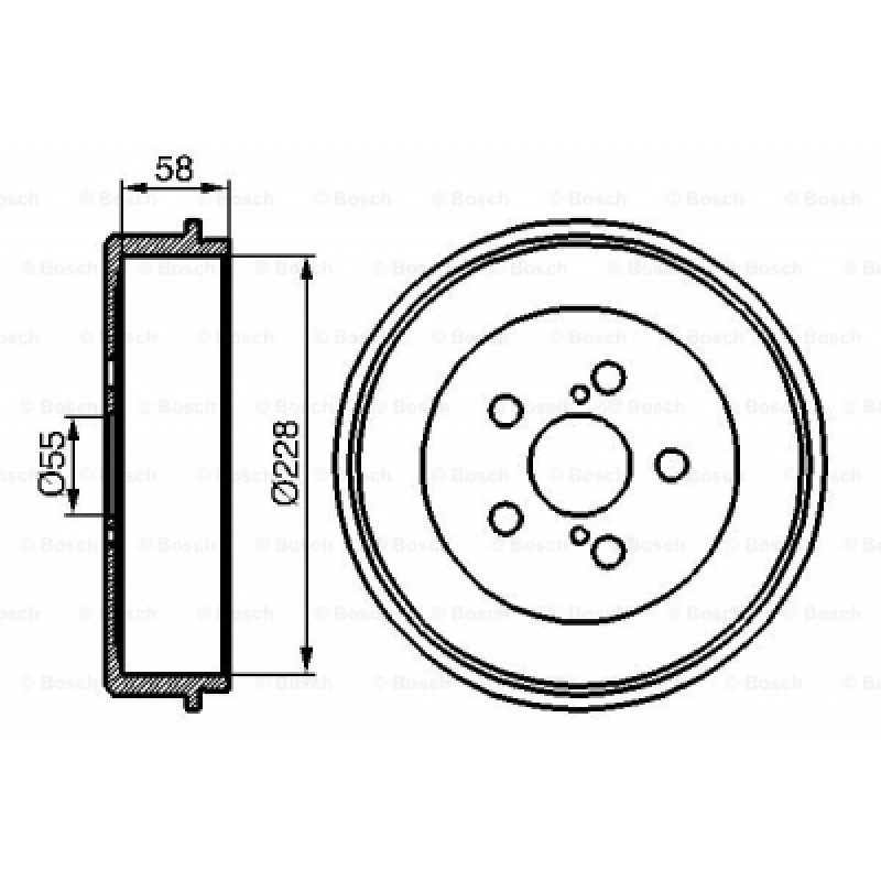 2шт, Тормозной барабан Bosch 0 986 477 140