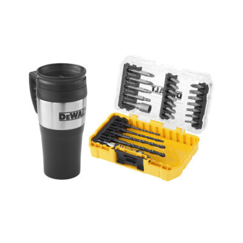 Набор сверл и бит DeWALT Phillips, Pozidriv,Torx,Pz3, L=25, 50 мм,25 шт, ToughCase, термокружка (DT70707)