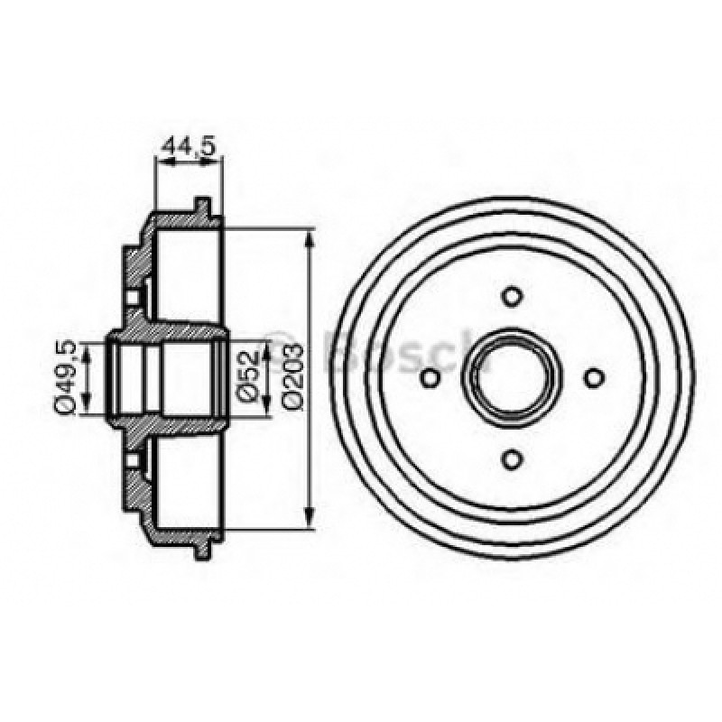 2шт, Тормозной барабан Bosch 0 986 477 149