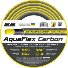 Шланг для поливу 2E AquaFlex Carbon 3/4", 50м, 4 шари, 20бар, -10…+60°C (2E-GHE34GE50)